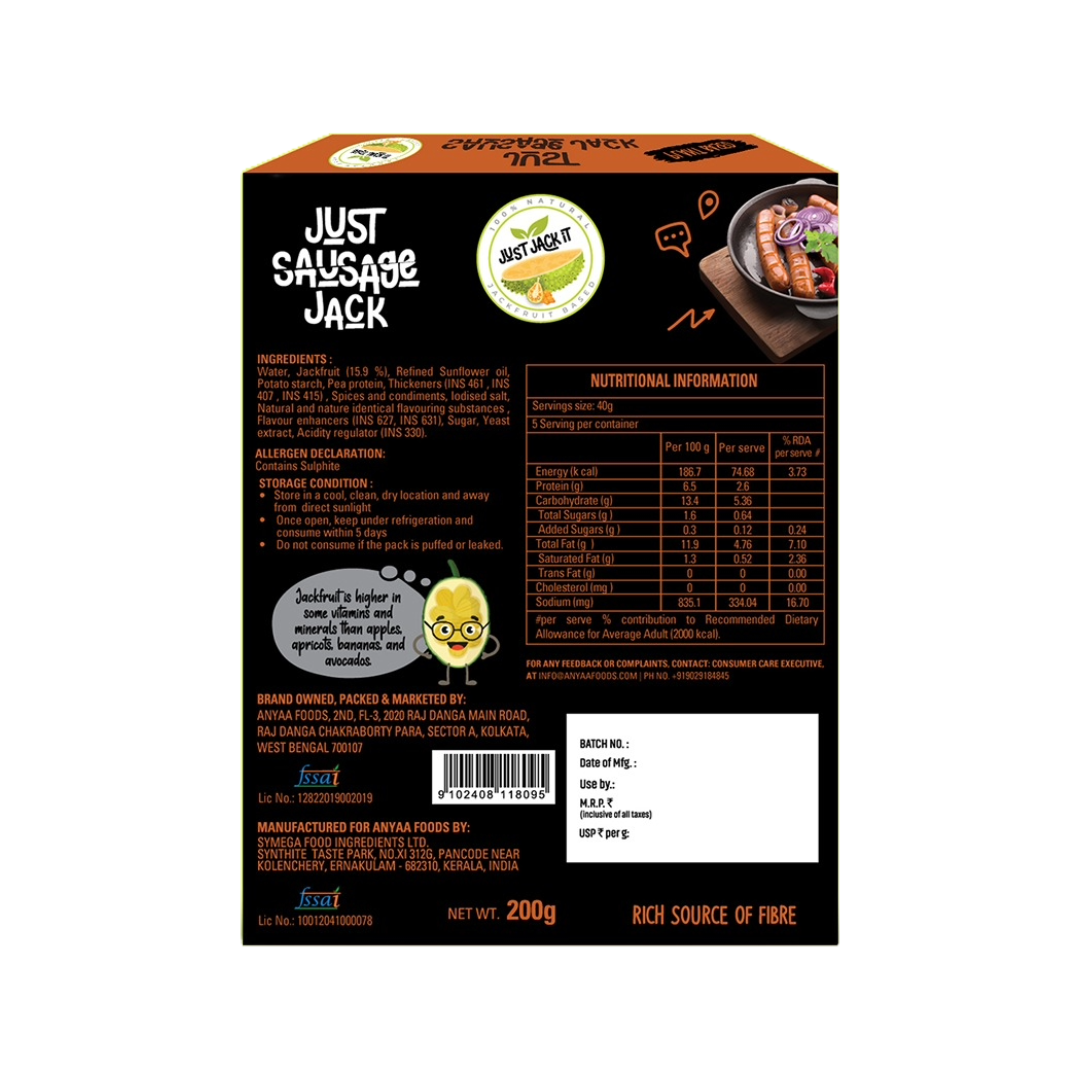 Just Jack It Vegan Sausage Jack (200g) Plant Based