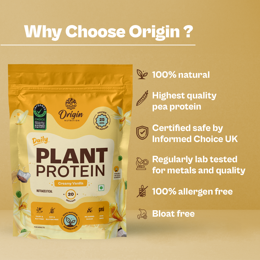 Origin Nutrition Daily Plant Protein Vanilla Flavour , 794g