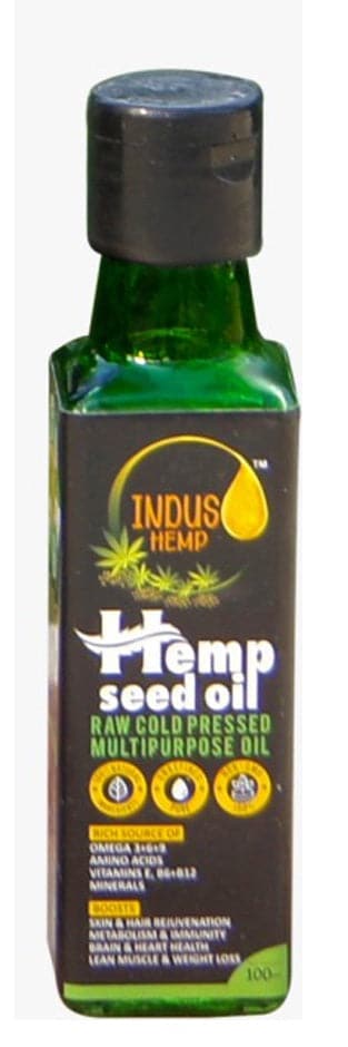 INDUS HEMP - HEMP SEED OIL | Raw Cold Pressed | Omegas 3, 6 & 9 | Amino Acids | Loaded with Antioxidants