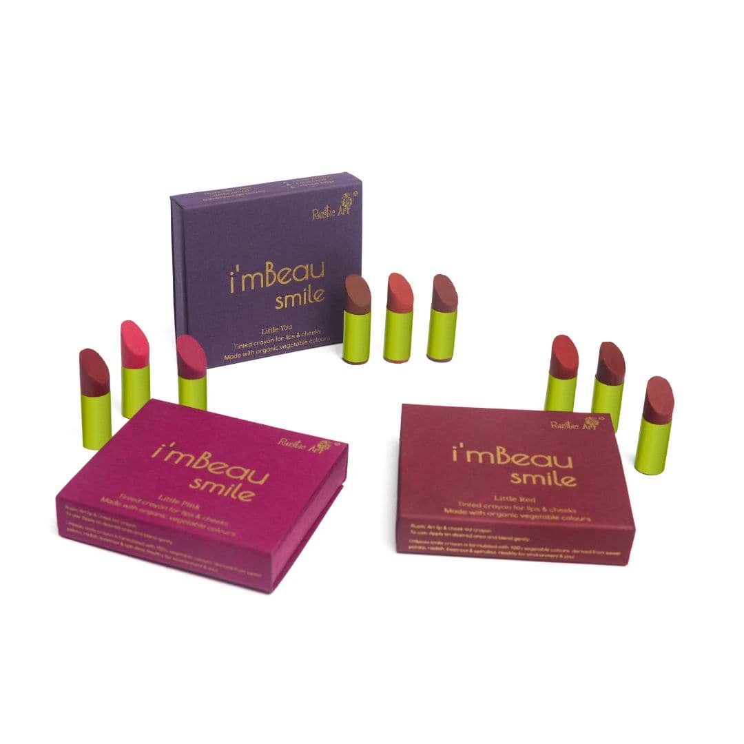 Rustic Art Imbeau Little Red | Zero waste Lip & Cheek Tint | Pack of 3 (MINI)