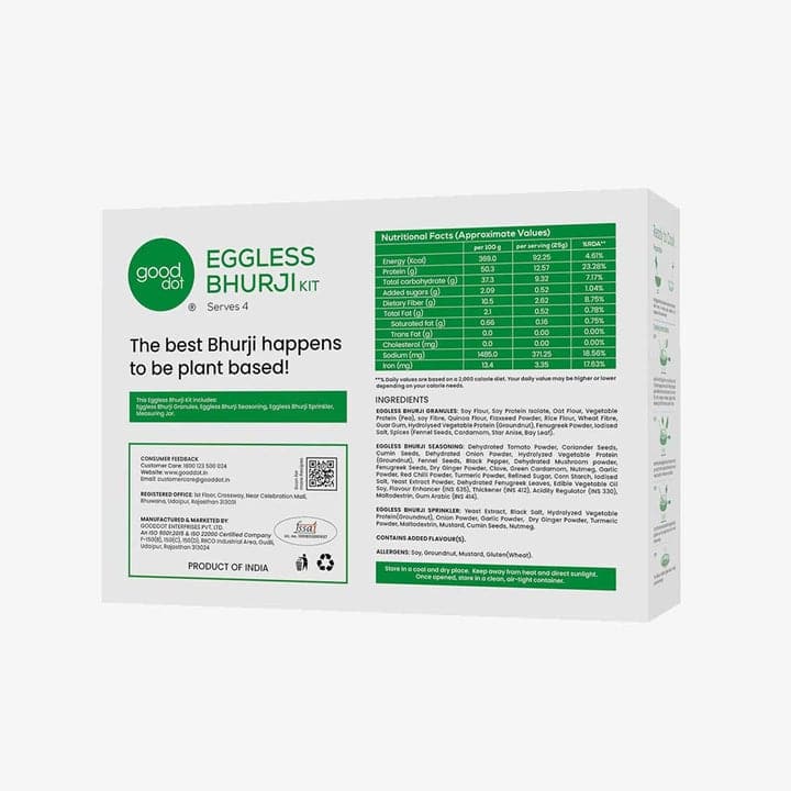 Good dot plant based Eggless Bhurji kit, 100gm