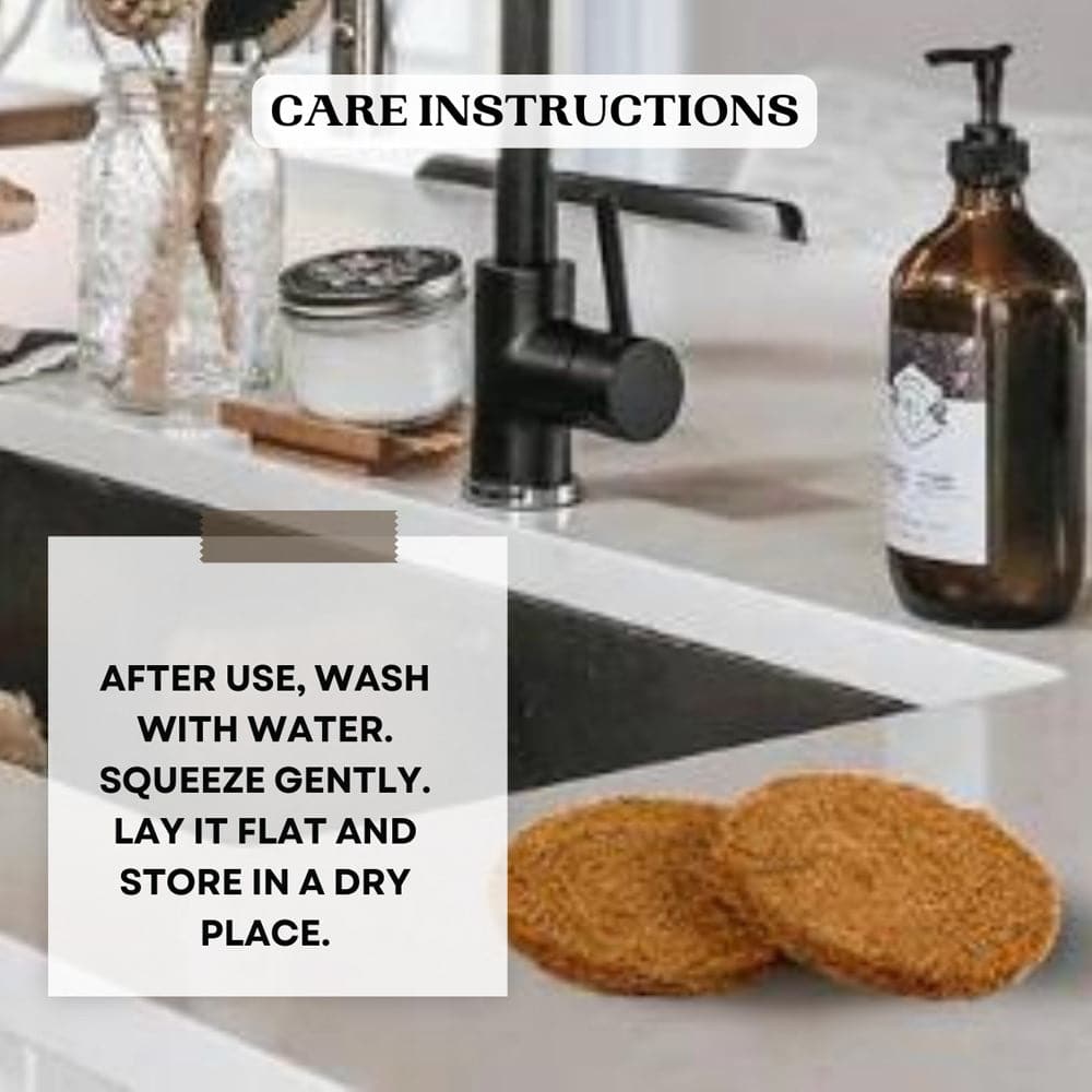 Goli Soda Natural Coconut Coir Round Stitched Dishwashing Scrub Pads - (Pack of 6)