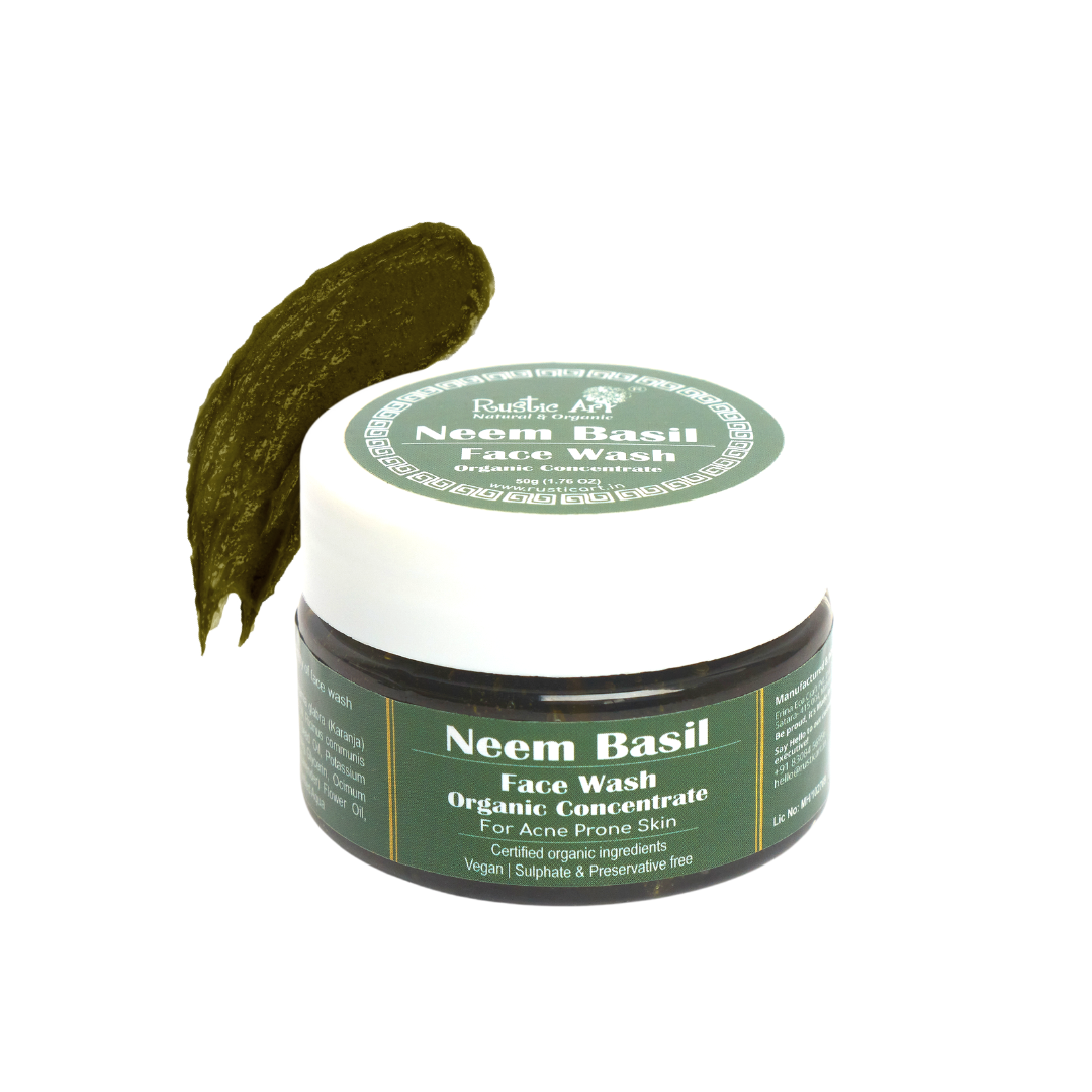 Organic Neem Basil Face Wash Concentrate Vegan Dukan