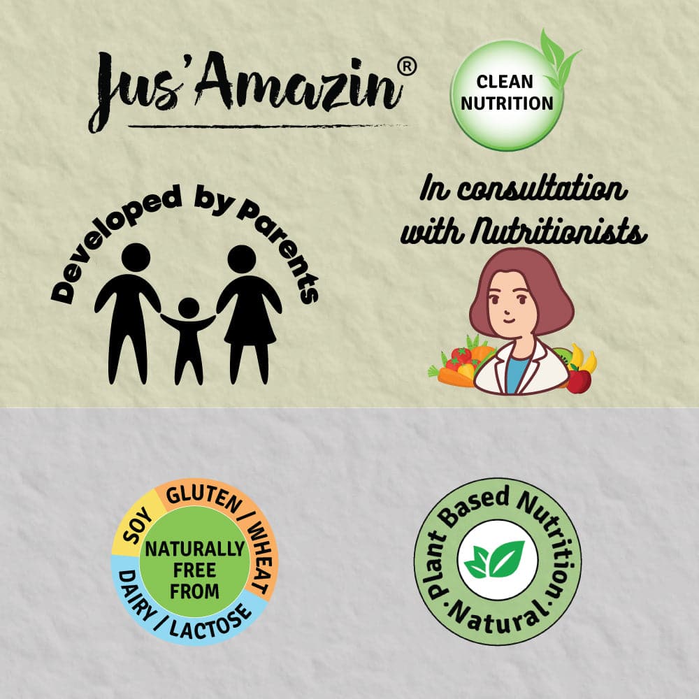 Jus Amazin Creamy Organic Peanut Butter - Unsweetened (500g) | 31% Protein | Clean Nutrition | Single Ingredient - 100% Organic Peanuts | Zero Additives | plant based & Dairy Free