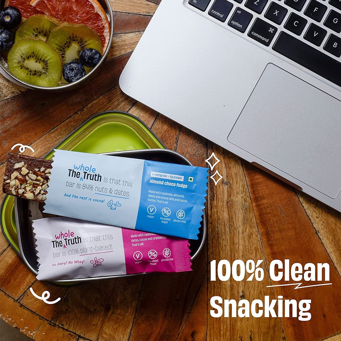 The Whole Truth Energy Bars - Almond Choco Fudge Pack of 10 (10 x 40g)