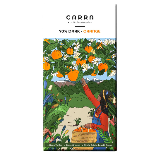 Carra Orange in Dark 70% | 50g x 3 bars - plant based Dukan