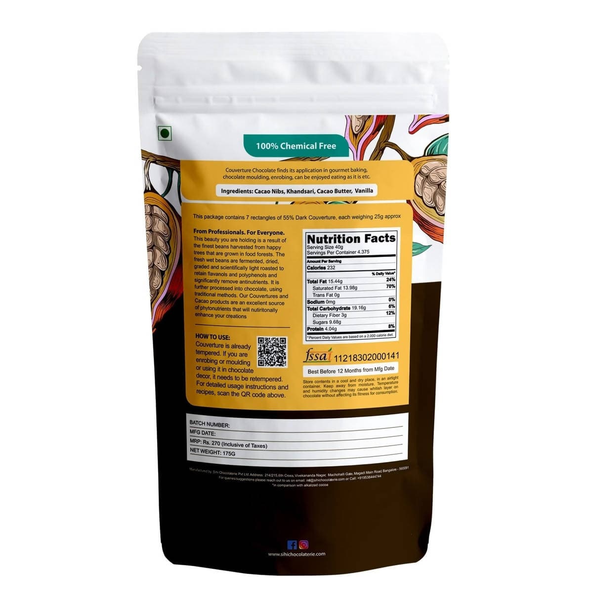 Sihi 55% plant based Dark Chocolate
