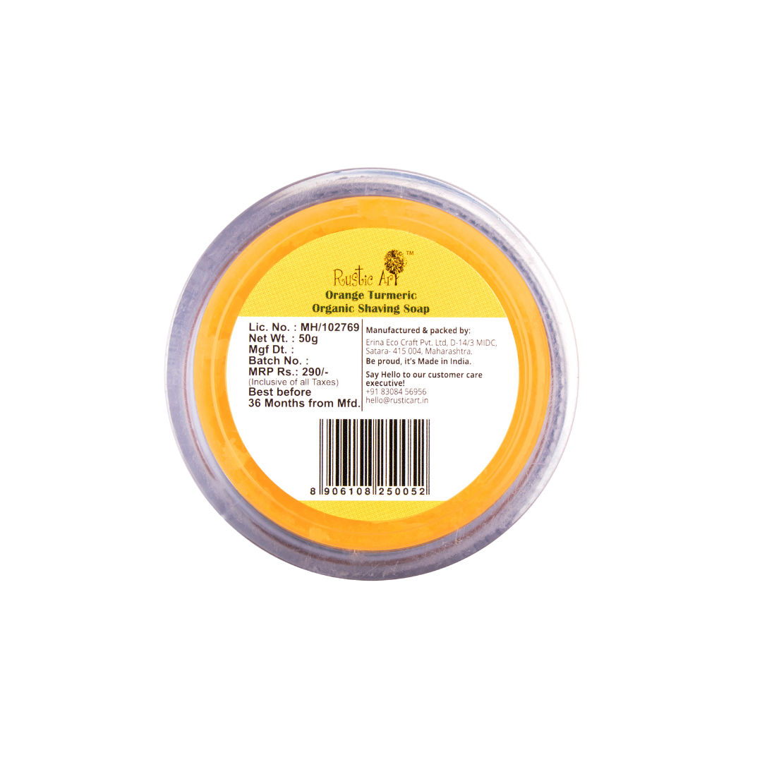 Orange Turmeric Shaving Soap (50gm) | Organic, Vegan