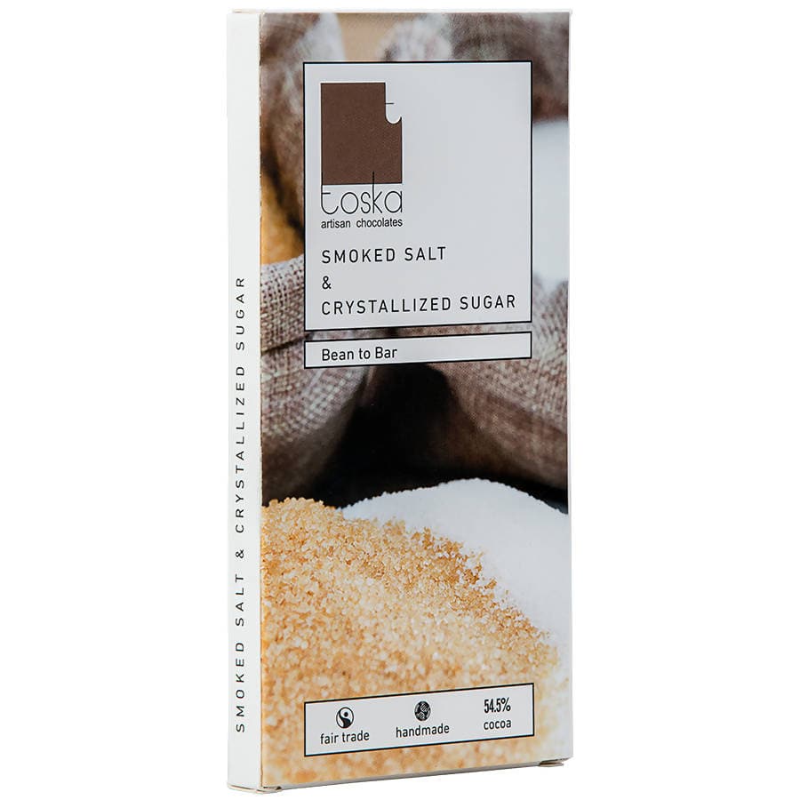 Toska - Smoked Salt & Crystallized Sugar Dark Chocolate - 70gm - plant based Dukan