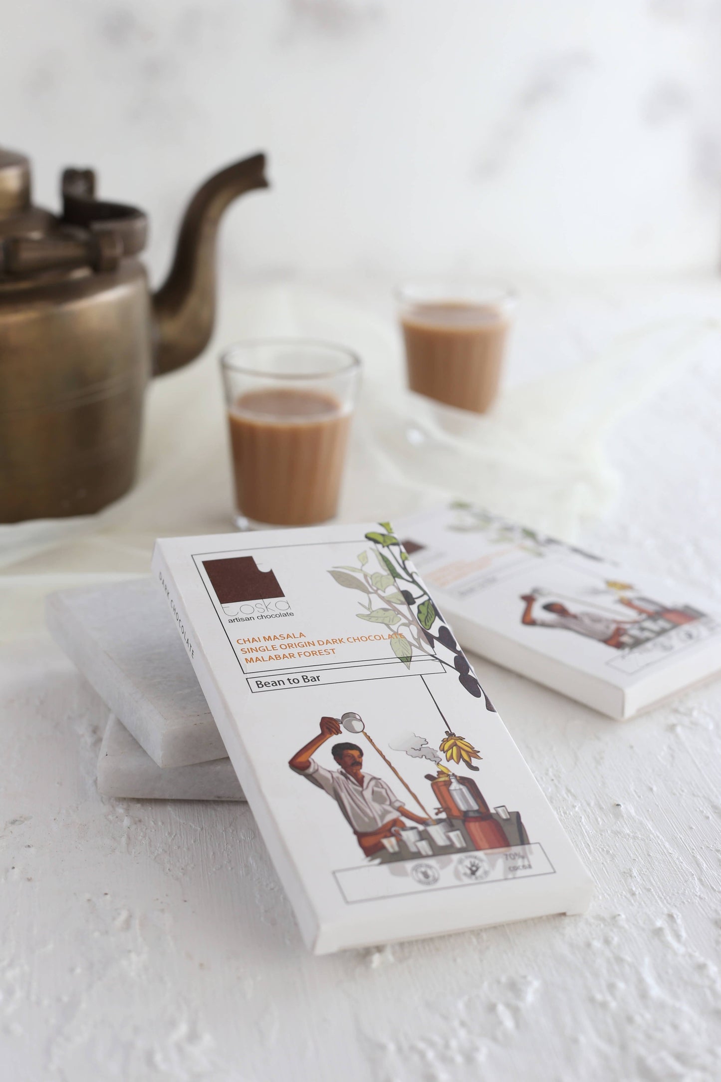 Toska Chocolates Chai Masala Single Origin Malabar Forest Dark Chocolate - 70g