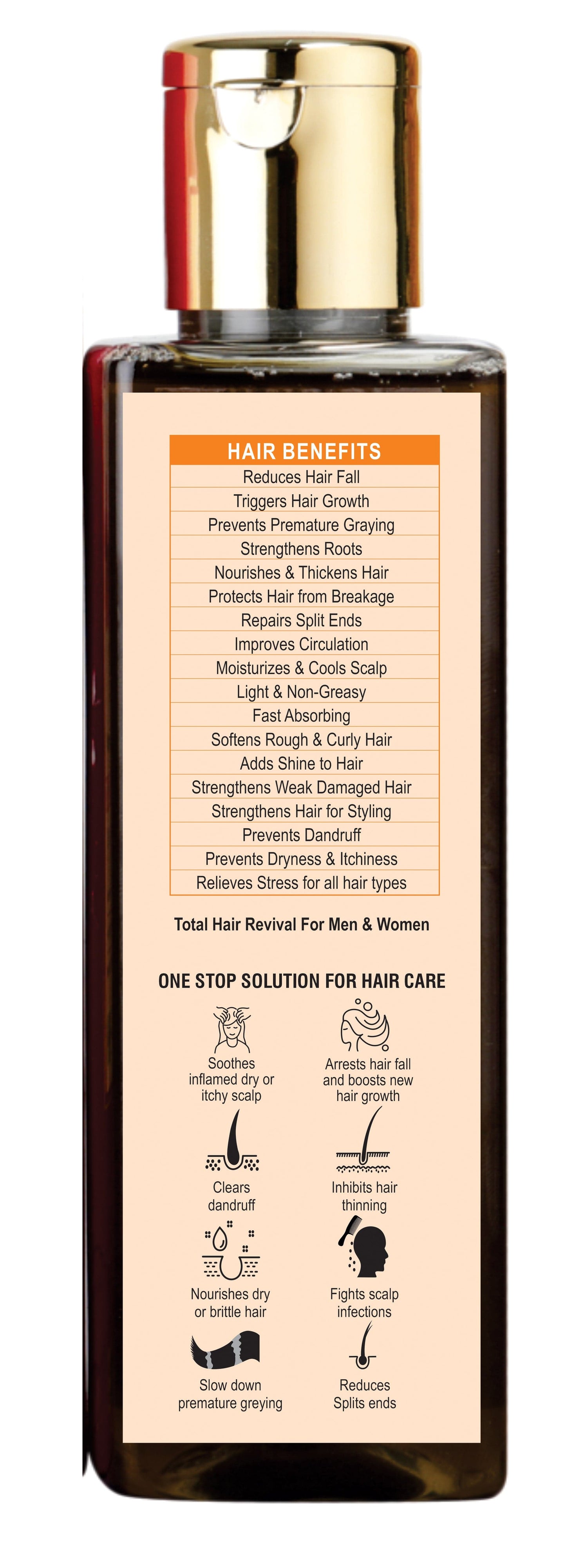 INDUS HEMP MIRACLE HEMP HAIR OIL WITH CEDARWOOD OIL & ORANGE CITRUS OIL, 200ML
