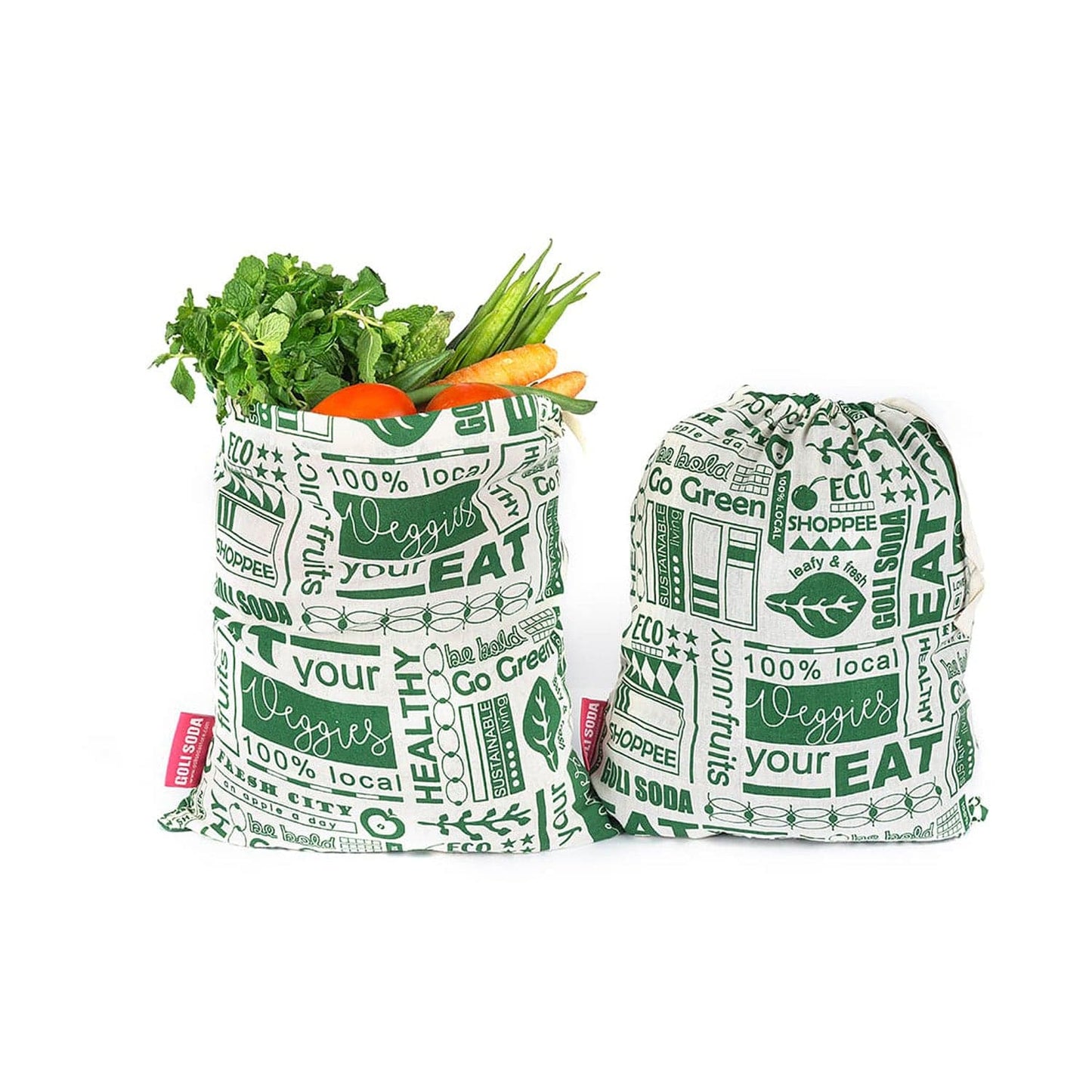 Goli Soda Reusable Cotton Produce Bags For Storage