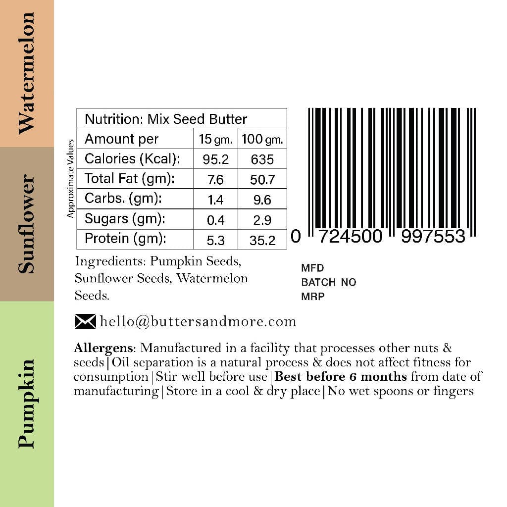 Butters & More Vegan Mix Seed Butter (70g Plant Protein Per 200g Jar) Unsweetened. - Vegan Dukan