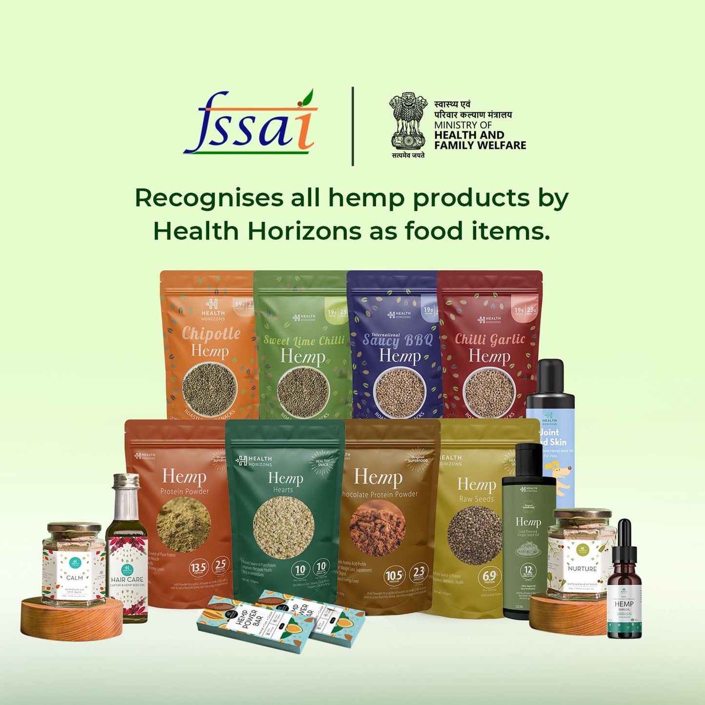Health Horizons Ashwagandha & Hemp Blend | Edible Powder Mix | Clam Blend for Stress Relief | 120 gm