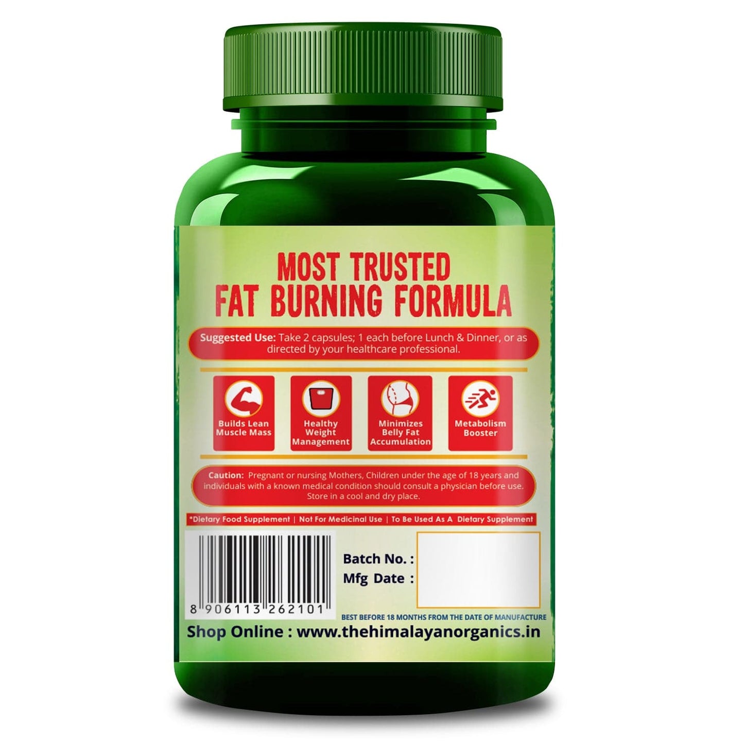 Vlado's Himalayan Organics CLA 1000 Fat Burner Supplement - 90 Veg Capsules