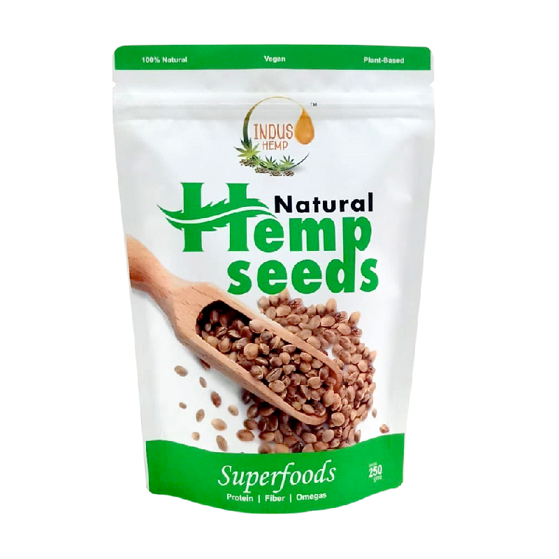 INDUS HEMP - NATURAL HEMP SEEDS | Rich in protein & Dietary Fibre | Boosts Immunity | Plant based and Gluten-free