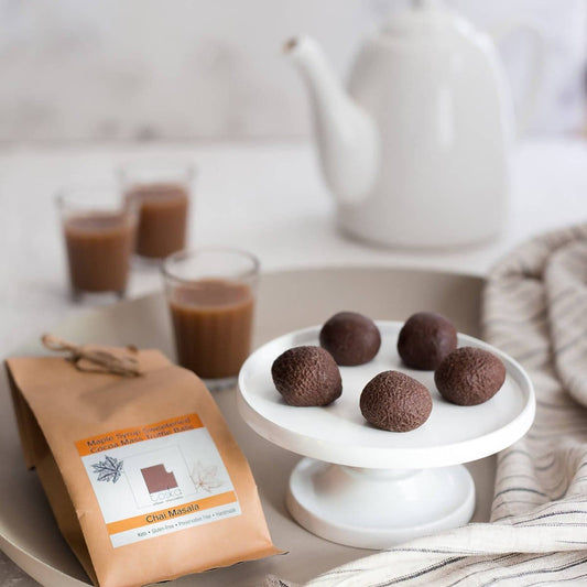 Toska Chai Masala - Maple Syrup Sweetened Cocoa Mass Truffle Balls 150g