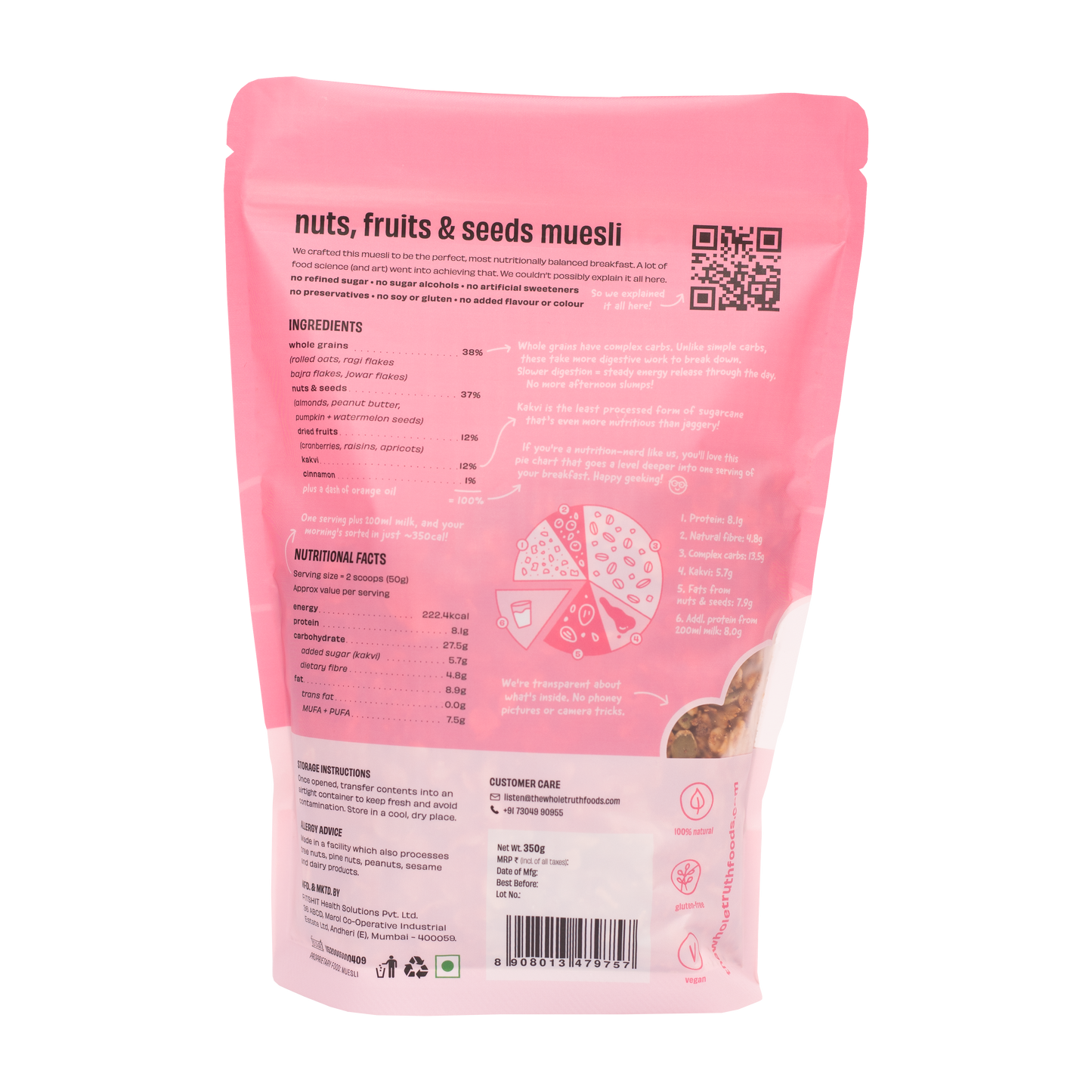 The Whole Truth - Breakfast Muesli - Nuts, Fruits and Seeds - 350g