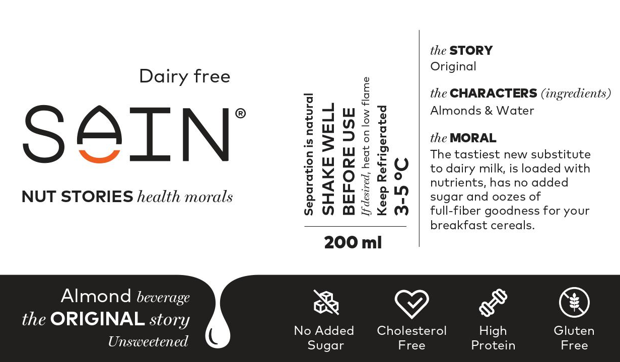 SAIN Almond Drink - the Original story (200ml x 2 bottles) - Delhi and Gurgaon only