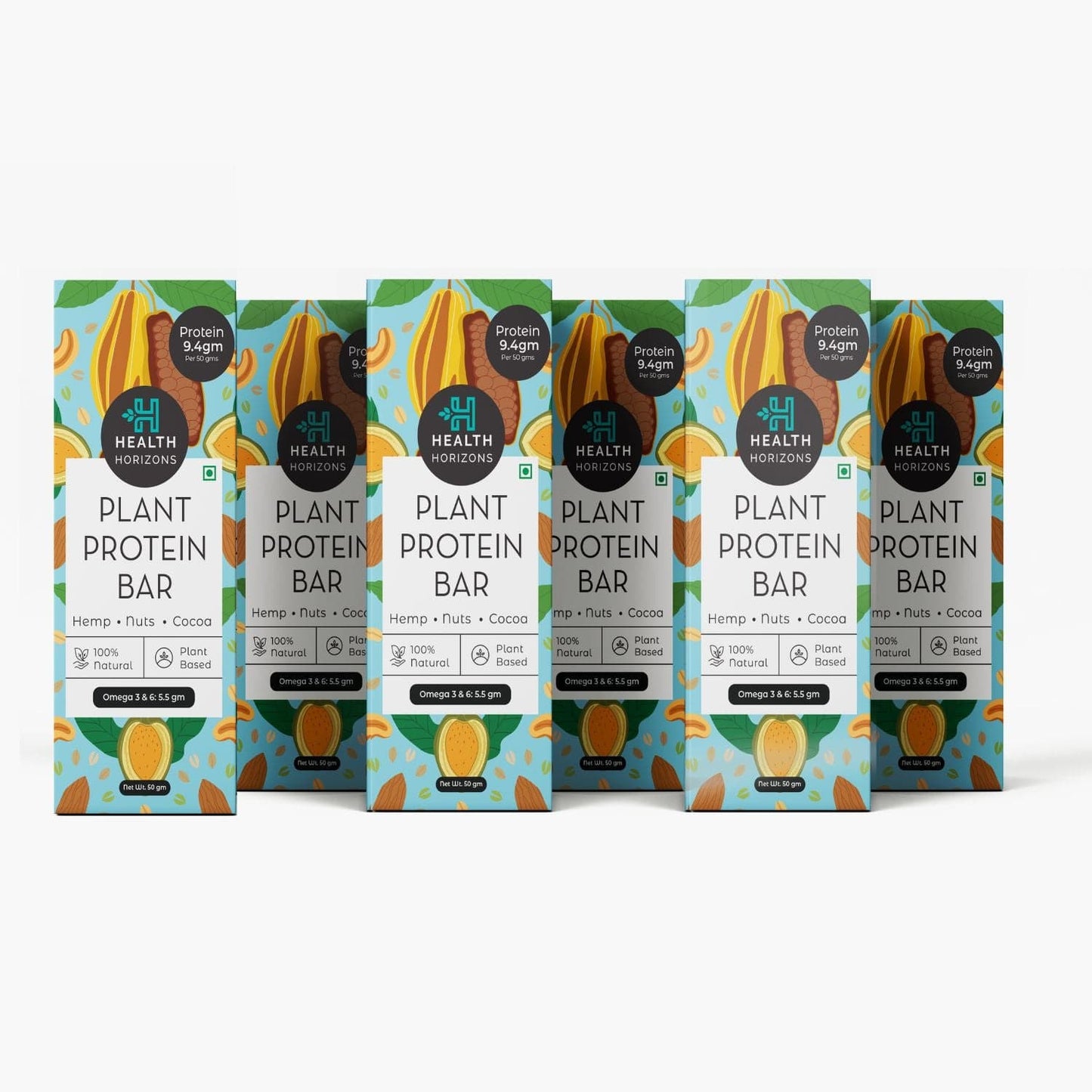 Health Horizons Choco Hemp Protein Bar 50 g (Pack of 6)