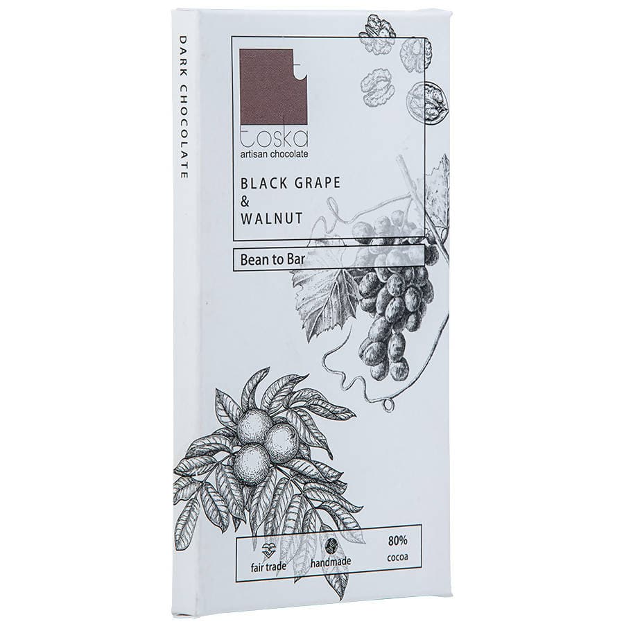 Toska - Black Grape & Walnut Dark Chocolate - 70gm - plant based Dukan
