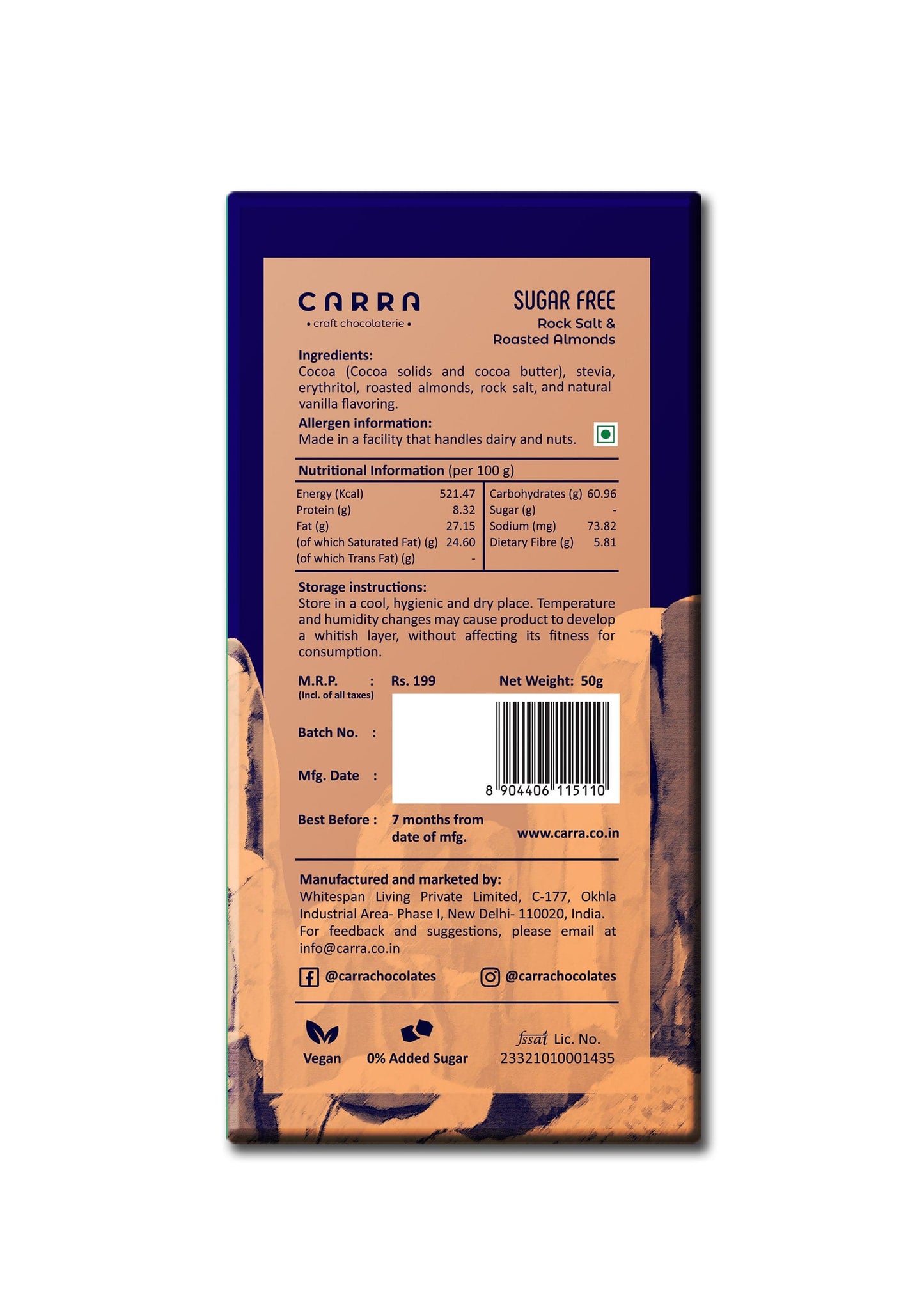 Carra | All 10 Chocolate Bars (2 Sugar Free, 6 Dark 55%, 2 Dark 70%) ; 50g x 10 bars; 500g