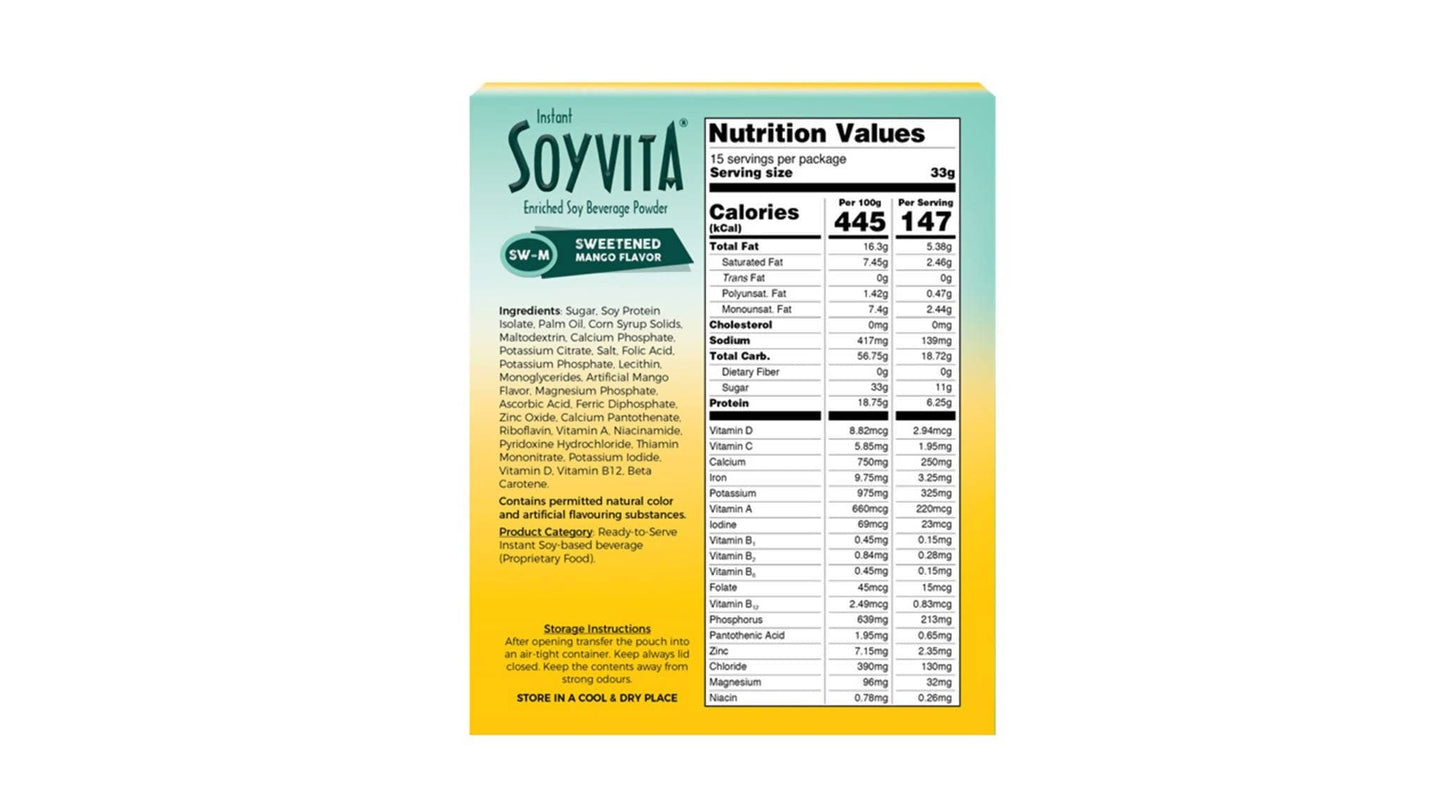 Soyvita Sweetened Mango Plant Based Vegan Soya Milk Powder Online In India