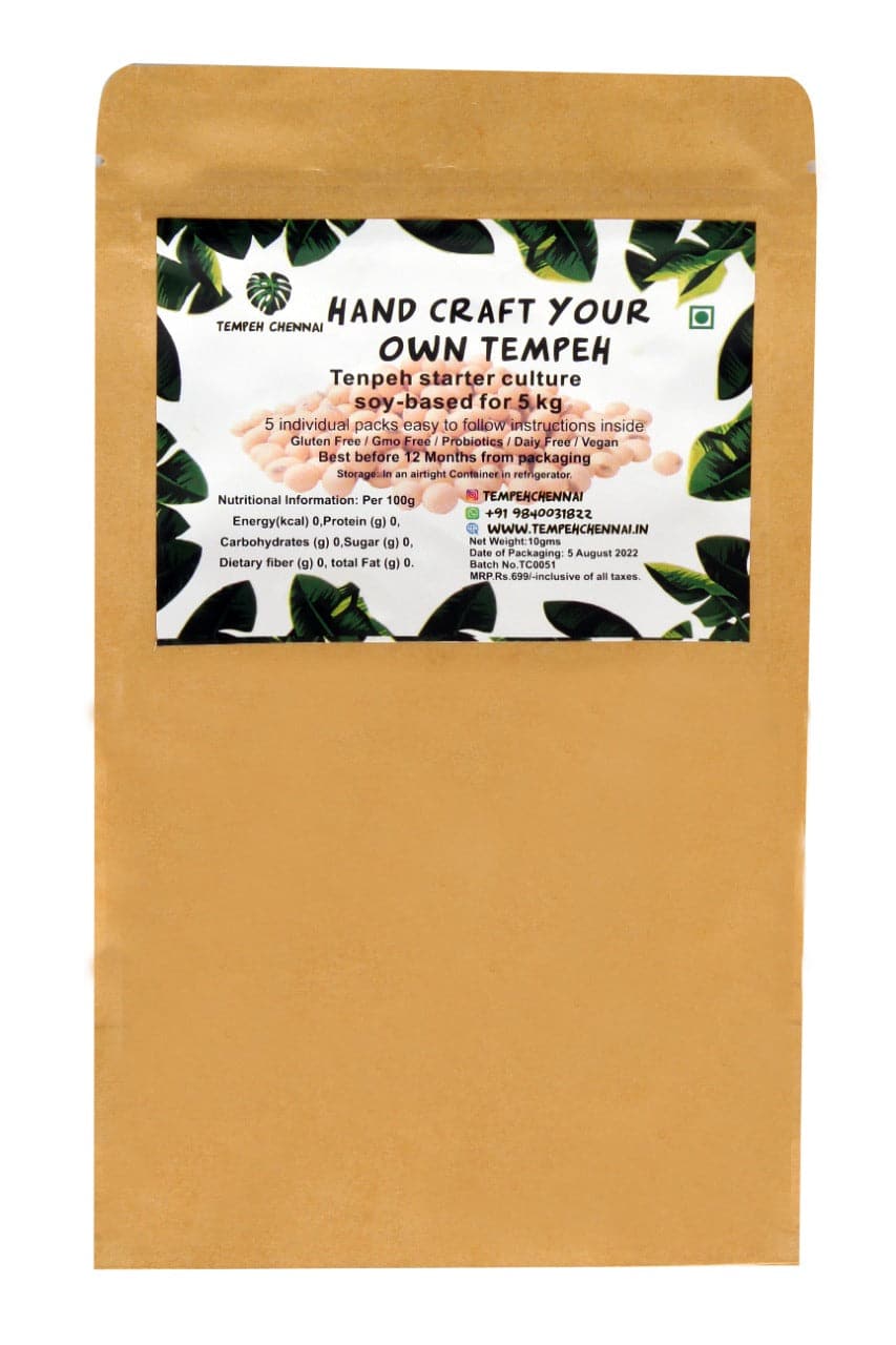 TempehChennai / Tempe Starter Culture 10 GMS from Makers of Tempeh Makes 5 Kilograms of Soy Tempeh