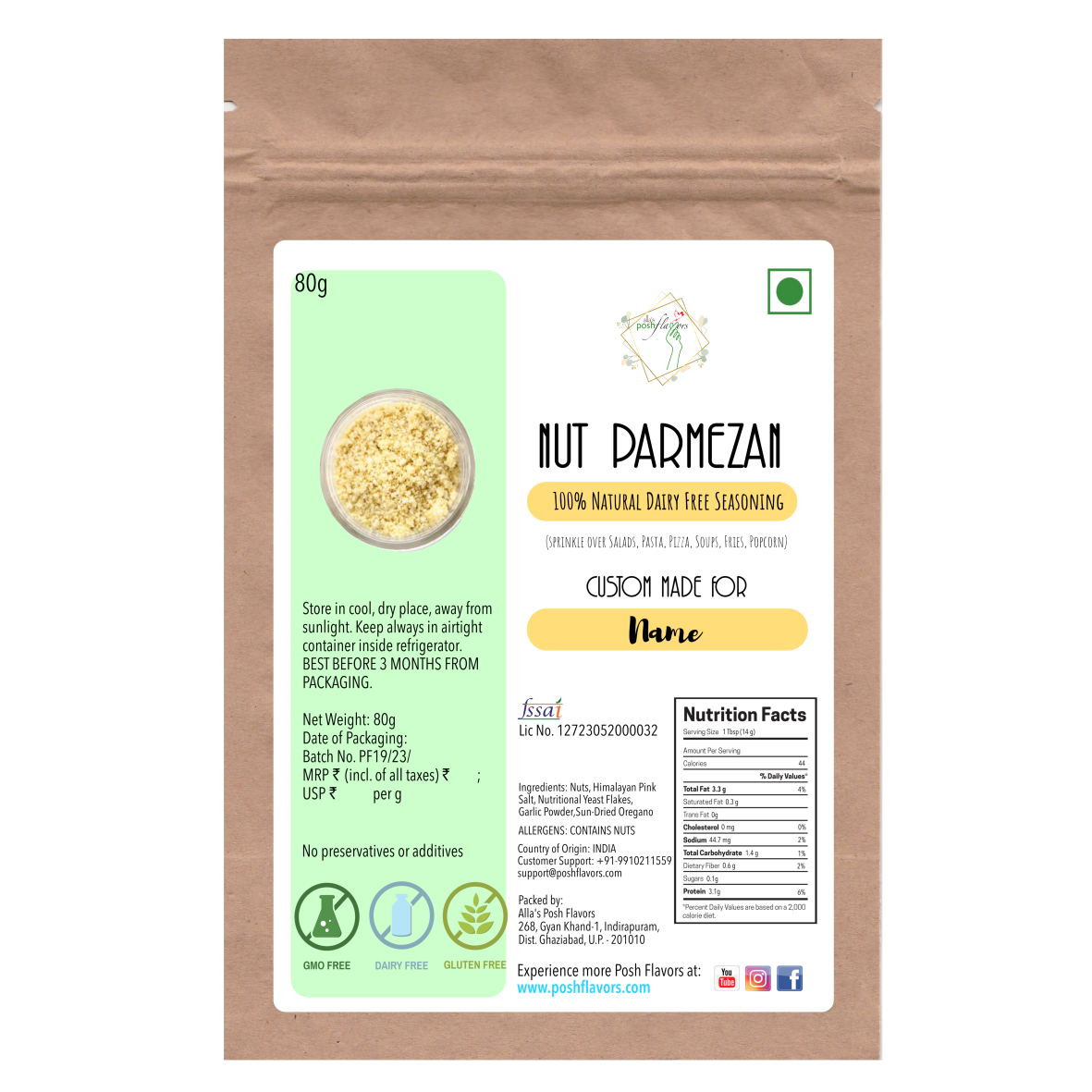 Posh Flavors Nut Parmezan Cheezy Seasoning | | MADE TO ORDER | Choose-Your-Ingredients