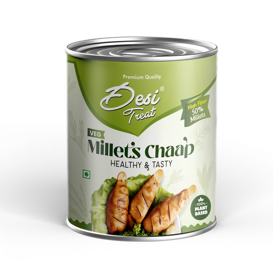 Desi treat Veg Millets Chaap with brine, 800gm (Drained weight 500gm)