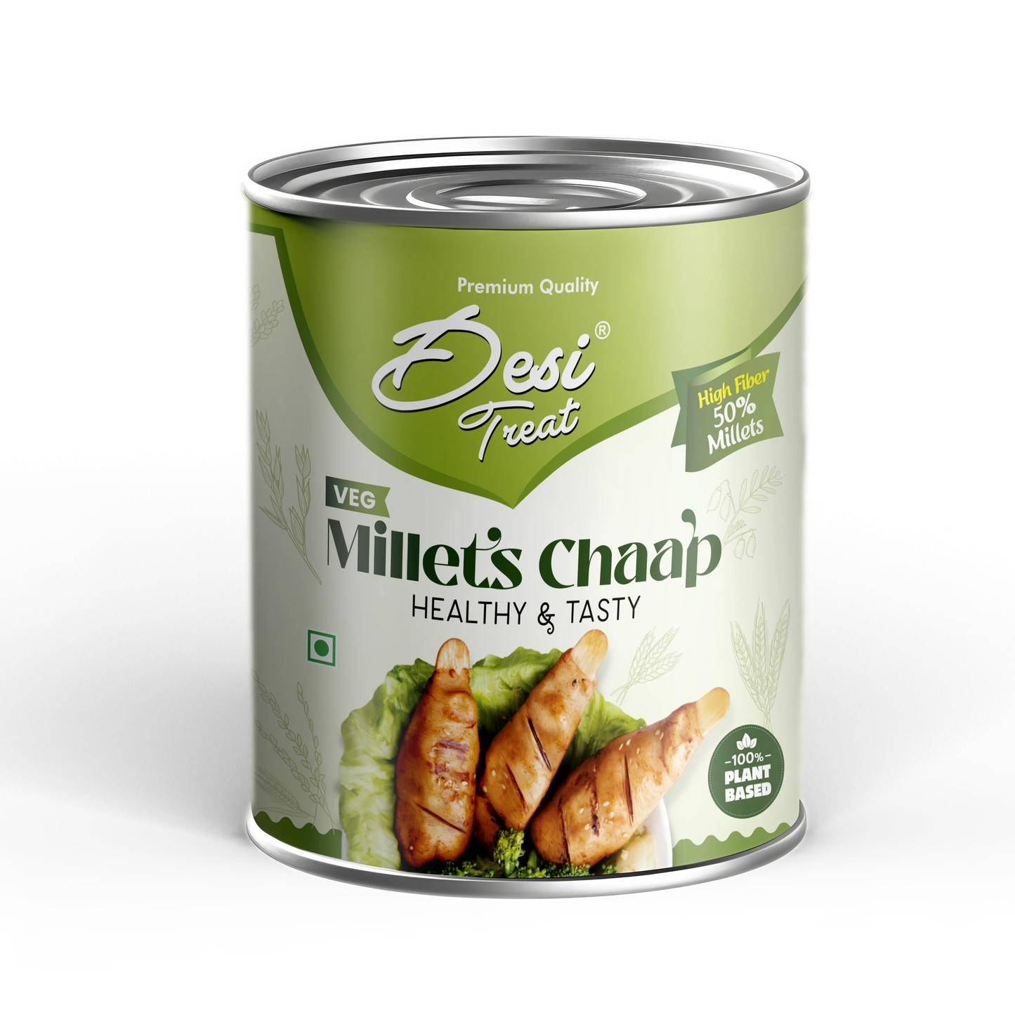 Desi treat Veg Millets Chaap with brine, 800gm (Drained weight 500gm)