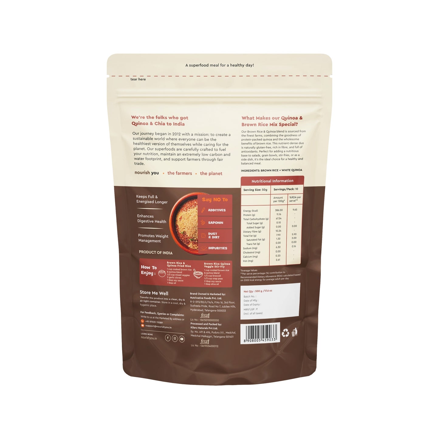 NOURISH YOU QUINOA WITH BROWN RICE MIX - 500G