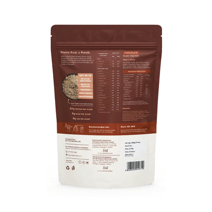 Nourish You 27g Per Serving Chocolate Plant based Protein Powder-500g | Pea, Brown Rice & Mung Bean Blend | Sweetened with Monk Fruit | Rich Cocoa Flavor | No Soy, No Artificial Flavours | Supports Muscle recovery |