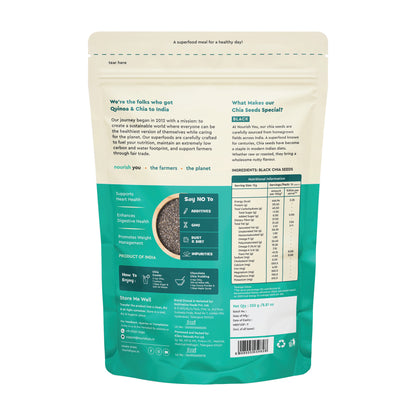 Nourish You Raw & Whole Black Chia Seeds 250g | Dirt & Stone free | Gluten Free | Source of Calcium, Protein , Dietary Fibre & Antioxidant | Rich with Omega 3 & Zinc | Premium superfoods | Pack of 1 | Supports Weight Management
