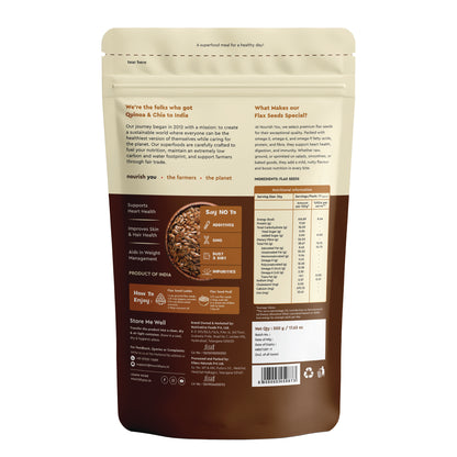 Nourish You Flax Seeds | Rich in Omega 3, Calcium and Fatty Acid - 500 G Brown Flax Seeds (500 g)