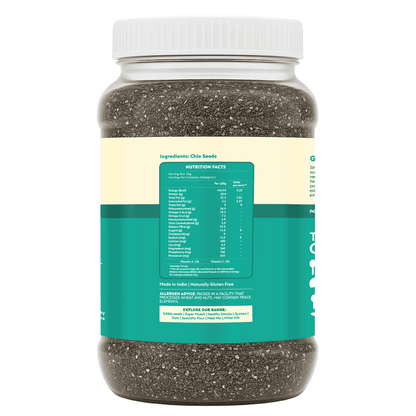 Nourish You Raw & Whole Chia Seeds 1kg Jar | Dirt & Stone free | Gluten Free | Source of Calcium, Protein , Dietary Fibre & Antioxidant | Rich with Omega 3 & Zinc | Premium superfoods | Supports Weight Management | Value Pack offer