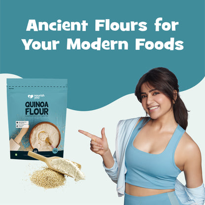 Nourish You Quinoa Flour 750G Pack | High Protein Quinoa & Gluten Free Atta | Enriched with Dietary Fibre, Vitamins | Improves Gut Health | Superfood | Micro-nutrients | No added Preservatives | Helps in Weight Management