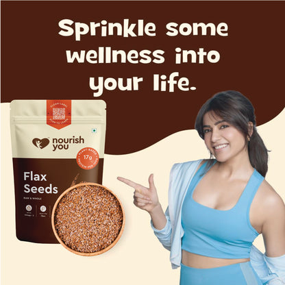 Nourish You Flax Seeds | Rich in Omega 3, Calcium and Fatty Acid - 500 G Brown Flax Seeds (500 g)