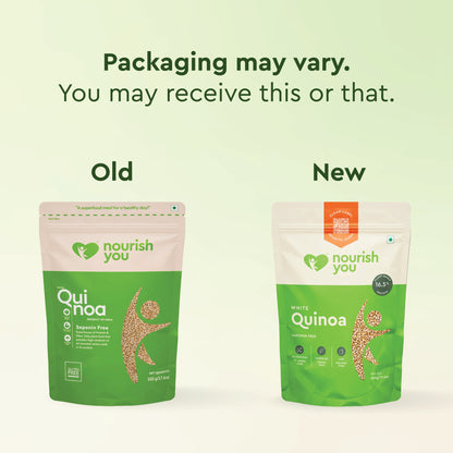 Nourish You White Quinoa Seeds 500g | Raw Healthy Super Food | GlutenFree | Saponin Free | High Protein & Fiber | Diet Food | 100% Wholegrain Cereal