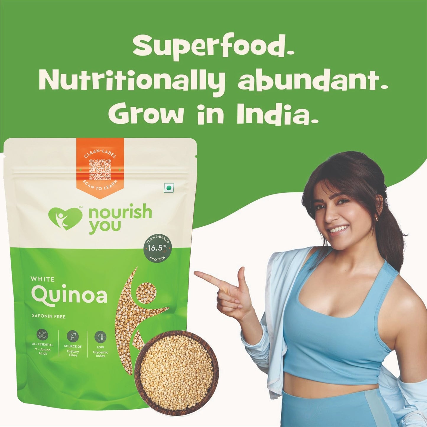 Nourish You White Quinoa Seeds 500g | Raw Healthy Super Food | GlutenFree | Saponin Free | High Protein & Fiber | Diet Food | 100% Wholegrain Cereal