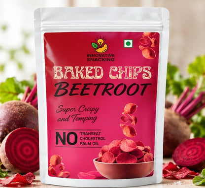 Innovative Snacking Beetroot Baked Chips 200g | Super Crispy & Tasty | Baked Not Fried | No Palm Oil | No Cholesterol | Zero Trans Fat | Healthy Vegetarian Snack