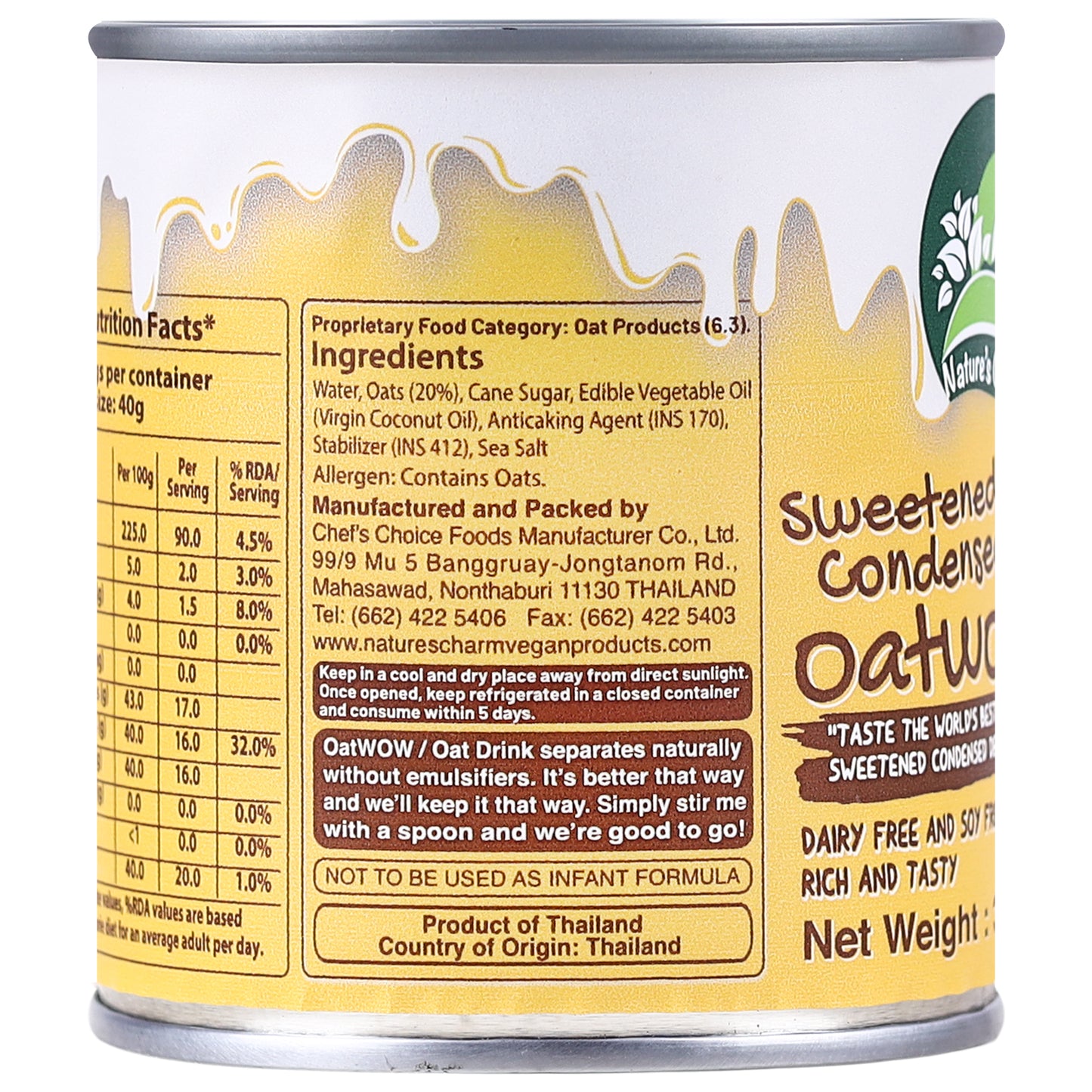 Urban Platter Sweetened Condensed Oatwow Dessert Mate, 320g (Product of Thailand, Oat-Based, Dairy &amp;  Soy Free, Perfect for Cakes, Fudge, Cookies)