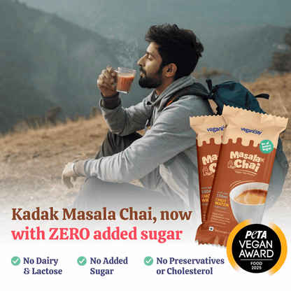 VeganDay Masala Chai Instant Premix | No Added Sugar -  25 Serves (Pack of 2)