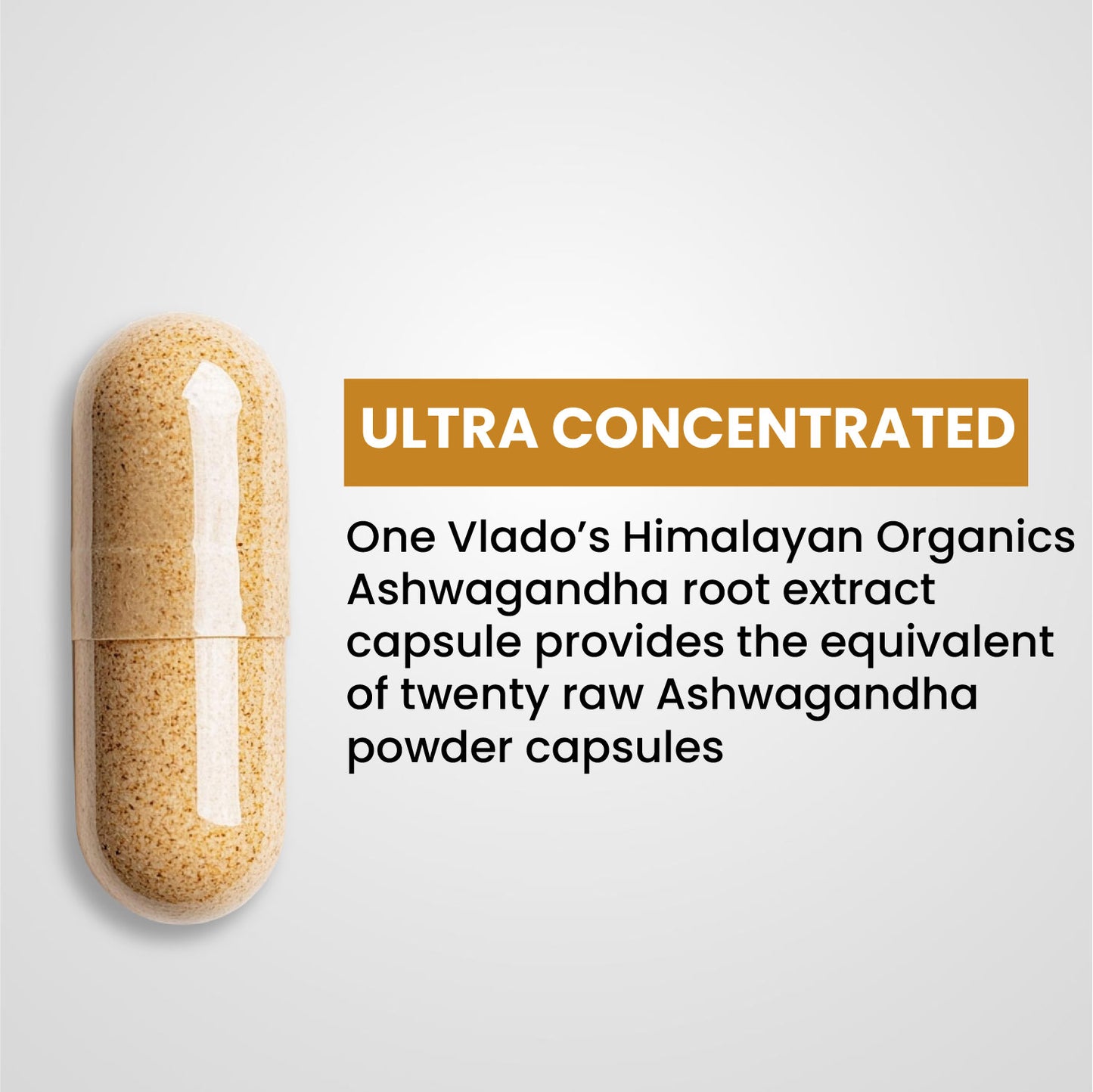 Vlado’s Himalayan Organics Ashwagandha 25% Withanolides – High-Potency 600 mg Extract – Lab-Tested | 30 Capsules
