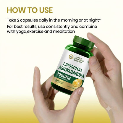Vlado's Himalayan Organics Liposomal Ashwagandha 1000mg per Serving | Ashwagandha Root Extract | 60 Veg Capsules