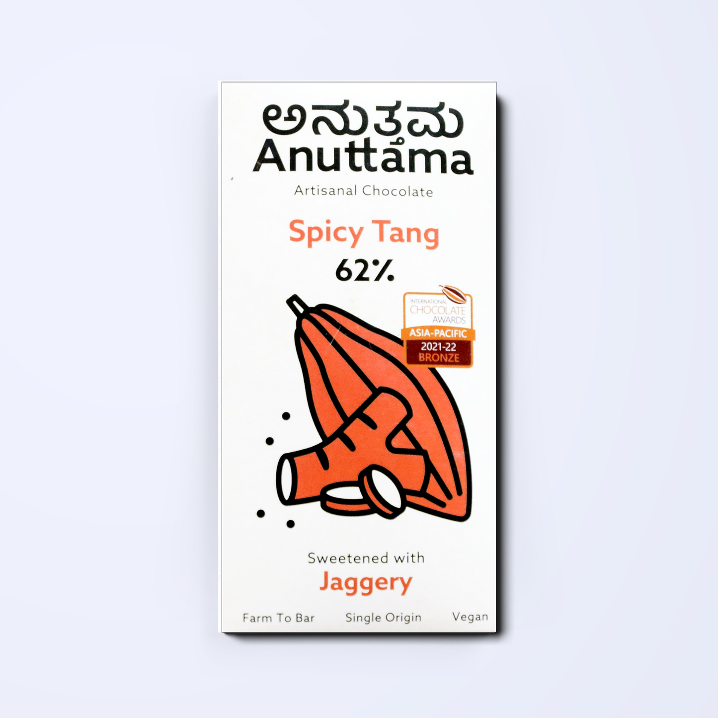 ANUTTAMA Dark Chocolate Pack of 3 | 62%&70% Cocoa | Chocolate Gift for Valentine's Day  | Spicy Tang+Classic Plain+Roasted Almond | Mini Chocolate Bar 50 & 20gm