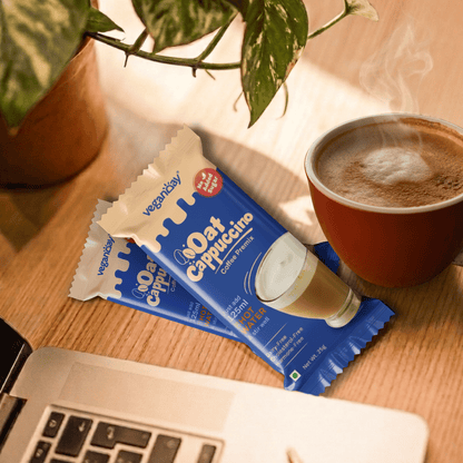 VeganDay Oat Cappuccino Instant Premix -| No Added Sugar - 15 Serves (Pack of 2)