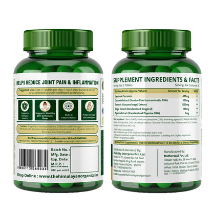 Vlado’s Himalayan Organics Liposomal Curcumin 2200 mg+ with BioPerine & Herbal Extracts – 60 Vegetarian Tablets