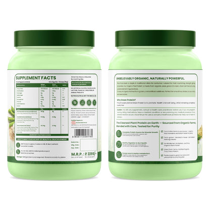 Vlado Himalayan Organics Plant-Based Protein Powder | 100% Organic Pea Protein | 28g Protein, 5g BCAA per Serving | Clean, Vegan, Fast-Absorbing | No Bloating, Easy to Digest | Unflavoured – 500g