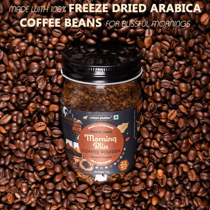 Urban Platter Freeze Dried Morning Bliss Coffee Powder, 75g (100%  Pure Arabica Coffee Beans | Makes 25 cups)